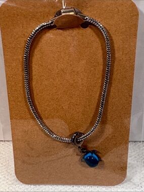 Othr Silver-Tone Bracelet with Blue Turtle Charm